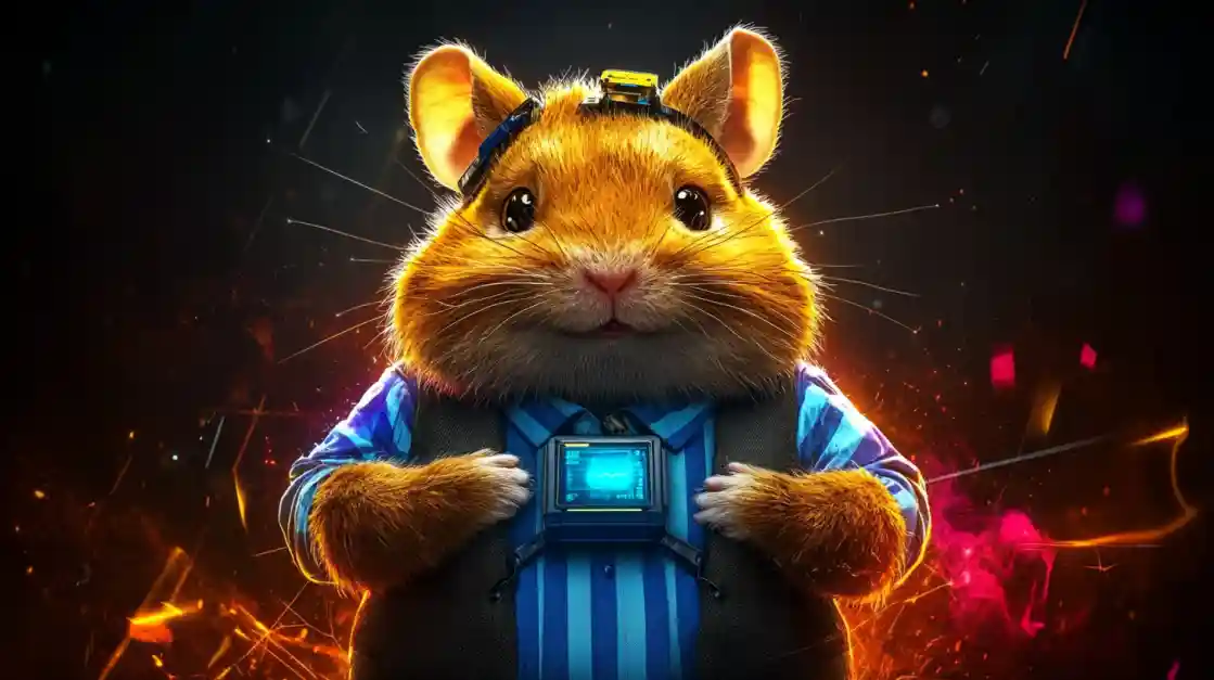 A cute and tech-savvy hamster character wearing a vest and a headset, representing the playful and innovative spirit of BB44.